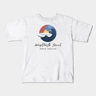 Wrightsville Beach, NC Surfing Kids T-Shirt